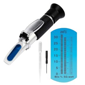 Beer Wort Refractometer for Homebrewing Beer, Dual Scale Specific Gravity 1.000-1.130 and Brix 0~32%, Beerbrewing Refractometer Hydrometer with (ATC) Autoction Temperature Compensation