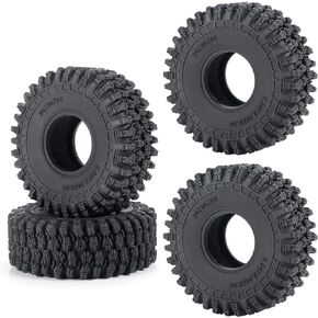4PCS RC Soft Rubber 1.0 Tires 64MM Foam Insert 1.0" Wheel Tires for 1/18 TRX4M Upgrades 1/24 SCX24