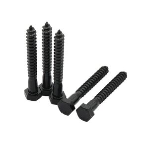 LBY 11pcs 5/16" x 2-1/2" Lag Screws, Hex Head Lag Screws Bolts, Wood Screws, 304 Stainless Steel, (Black)