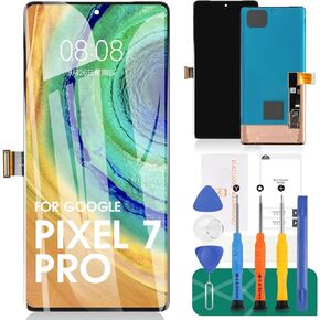 Original for Google Pixel 7 Pro 5G Screen Replacement for Google Pixel 7 Pro GP4BC GE2AE LCD Display for Google Pixel 7 Pro Digitizer Touch Screen Assembly Replacement 5G (Without Frame)