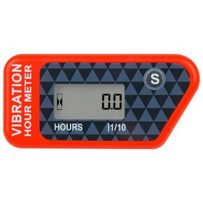 NInE-ROnG LCD Digital Hour Meter Gauge Vibration Activated,Waterproof Design,for All Vibrating Machine,Air Compressor,Generator,Lawn Mower,Motorcycle,Chainsaw (Red)