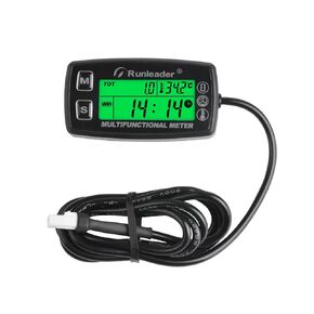 NInE-ROnG Digital Multifunction Meter Tach Hour Meter Clock Temperature RPM Maintenance Replaceable Battery with Backlight for Small Engine Lawn Tractor Motor Lawn Mower ATV Generator Snowmobile