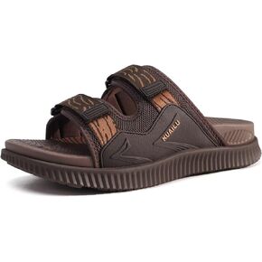KuaiLu Mens Orthotic Sandals Athletic Thick Cushion Recovery Sport Slides Adjustable Strap Open Toe Walking Sandles With Comfortable Plantar Fasciitis Arch Support