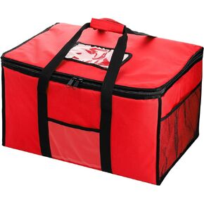ZOOFOX XL Insulated Food Delivery Bag, Premium Commercial Catering Thermal Bag for Cold and Hot Food Transport, Waterproof Grocery Bag with Side Pockets for Pizza Delivery, Doordash, Uber Eat, Camping