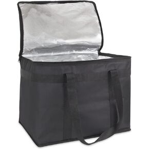 Insulated Cooler Grocery Bag for Doordash Uber Eats Catering, with Zippered Top XL Reusable Food Delivery Bags for Groceries, Car Travel, Catering