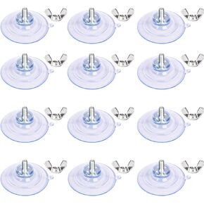 12 Pieces Suction Cup with Screw 1.6 Inches PVC Clear Sucker Pads with M5 Screw Nut, for Shade Cloth Windshield License Plate