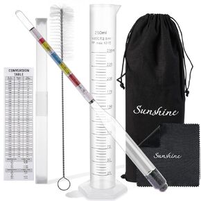 AOZ LIbei Hydrometer Test Set Triple Scale Alcohol Tester Hydrometer and 250ml Plastic Jar kit for Beer Wine, Kombucha Mead ABV Tester, Brix, Specific Gravity Hydrometer for Home Brewing