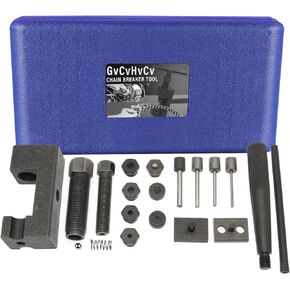 Motorcycle Chain Breaker Rivet Tool, 19pc Chain Brake Tool Set, Chain Link Cutter Removal Tool For Motorcycle Bike Atv Cam & 25 To 930 Chains