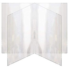 Risch Double-Sided All Clear Vinyl Menu Cover | Four-Sided 8 View Folding Menu Booklet | Slip in Side-Loading Cover | Wipeable, Reusable | 8.5" x 14" | Pack of 24