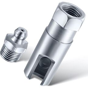 Jawfait Grease Coupler Right Angle 90 Degree Push-Fit Slotted Grease Fitting with 1/8" NPT Threads Slotted Standard Grease Coupler Grease Fitting Tool Leak-Free Seal