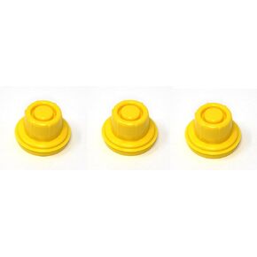3 Pack Replacement YELLOW SPOUT CAPS Top Hat Style fits # 900302 900092 BLITZ Gas Can Spout Cap fits self venting gas can Aftermarket (SPOUTS NOT INCLUDED)