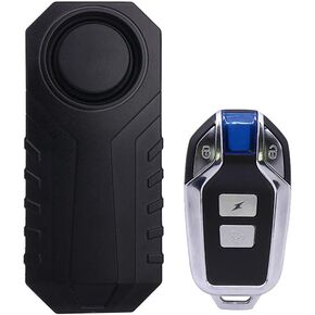 Vibration Sensing Bike Alarm with Remote, Wireless Bike Anti-Theft Bicycle Motorcycle Alarm, IP55 Waterproof Super Loud 113dB for Bike Tricycle Mobility Scooter (1 Sensor Alarm & 1 Rmeote)