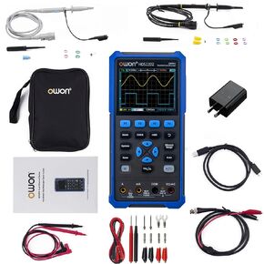 HDS2202S Oscilloscope 3 in 1 Digital Handheld Oscilloscope with 200MHz Bandwidth 3.5" LCD 2+1CH(Oscilloscope+Multimeter+Waveform Generator)