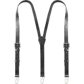 ZCXQM Genuine Leather Suspenders for Men Y Back Design Adjustable Suspenders Heavy Duty Suspenders Groomsmen Gift in Wedding