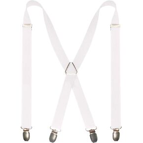 RBOCOTT Mens Solid Color Suspender with 4 Clips Adjustable Braces in Kuwait