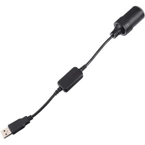 SHOWERORO Power Converter USB Cable Inverter Cables Black USB Outlet Cable Inverter Converter USB to Lighter Adapter Lighter Converter Cable Car Socket Converter Car Supply PVC