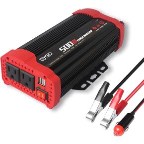 BYGD 1200W Power Inverter Multifactional Protections Car Power Inverter DC 12V to AC 110V with 2 AC Outlets and 2 Quick Charging USB Ports for Outdoor Activites, Emergency, RV, Truck, Vehicles