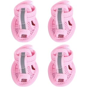Dog Sandals for Small Dogs Soft Breathable Summer Shoes Boots for Hot Pavement Slip Rubber Sole Adjustable Doggies Walking Running Outdoor Wearing