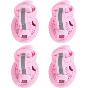 Dog Sandals for Small Dogs Soft Breathable Summer Shoes Boots for Hot Pavement Slip Rubber Sole Adjustable Doggies Walking Running Outdoor Wearing