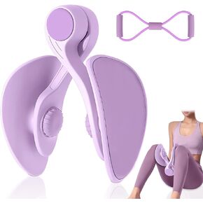 Kmise Thigh Master Thigh Exerciser,Pelvic Floor Muscle Trainer,Kegel Trainer for Postpartum Rehabilitation, Arm/Leg/Hip/Inner Thigh Exercise Workout Equipment for Women Come with 8-Shaped Tension Band