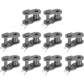 uxcell 12Pcs #25 Chain Offset Half Link Roller, 1/4" Pitch Carbon Steel, Standard Chain End Connector Split Links for 04C Chain