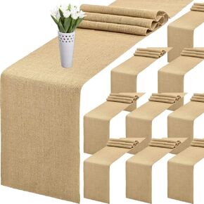 10 Pack Burlap Table Runners, Burlap Table Runner, Wedding Burlap Table Runners, Burlap Table Runners Rustic Table Runner, Farmhouse Style Party (12 x 108 Inch)