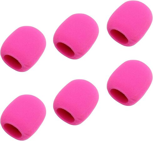 6 PCS Pink Thicken Ball-Type Sponge Foam Mic Cover Handheld Microphone Windscreen Shield Protection Micro Foam Filter for KTV Broadcasting in Kuwait