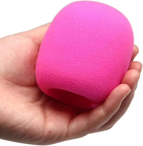 6 PCS Pink Thicken Ball-Type Sponge Foam Mic Cover Handheld Microphone Windscreen Shield Protection Micro Foam Filter for KTV Broadcasting in Kuwait