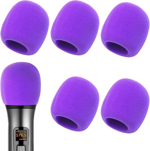 6 PCS Pink Thicken Ball-Type Sponge Foam Mic Cover Handheld Microphone Windscreen Shield Protection Micro Foam Filter for KTV Broadcasting in Kuwait