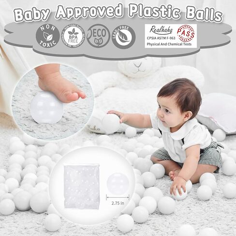 كرات Realhaha باللون البيج لحفرة الكرات، كرات بلاستيكية ملونة خالية من البيسفينول A، كرات لعب الأطفال in Kuwait