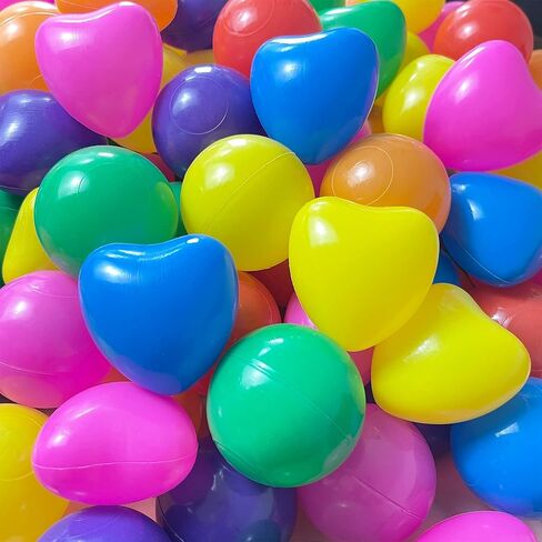 YUFUL 100pcs Rounded+Heart-Shaped Ball Pit Balls, Plastic Balls - Crush Proof, BPA Free Non-Toxic for Kids Toddler Ball Pit - Playtime Fun Guaranteed! in Kuwait