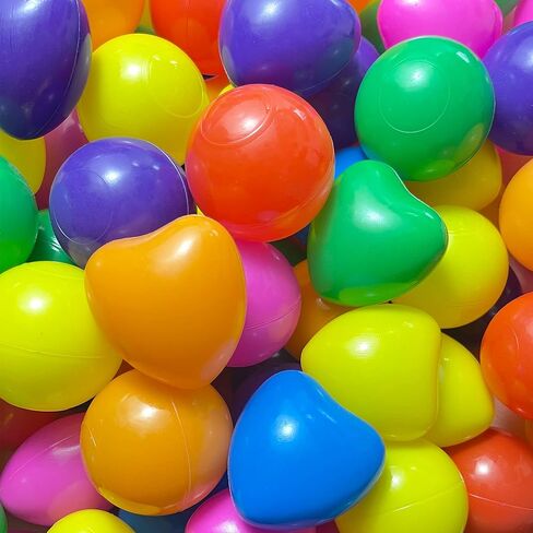 YUFUL 100pcs Rounded+Heart-Shaped Ball Pit Balls, Plastic Balls - Crush Proof, BPA Free Non-Toxic for Kids Toddler Ball Pit - Playtime Fun Guaranteed! in Kuwait