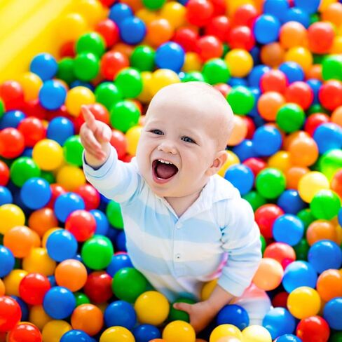 YUFUL 100pcs Rounded+Heart-Shaped Ball Pit Balls, Plastic Balls - Crush Proof, BPA Free Non-Toxic for Kids Toddler Ball Pit - Playtime Fun Guaranteed! in Kuwait