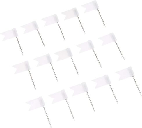 Yetaha 100PCS Flag Map Push Pins, Travel Map Tacks Assorted Plastic Colorful Thumbtacks for Bulletin Cork Board World Map Picture Marking Home School Office (White) in Saudi Arabia