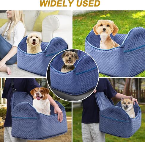 SVOAWCOK Dog Car Seat for Small Dogs Under 25, Anti-Slip Sturdy Dog Booster Car Seat with Pockets, Memory Foam Washable Removable Cover Pet Car Seat for Front & Back Seats in Saudi Arabia