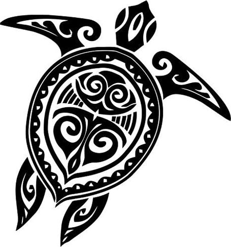 Sea Turtle Tribal Wildlife Vinyl Decal Sticker Car Window Bumper Decor- 10" Tall Matte White Color in Saudi Arabia