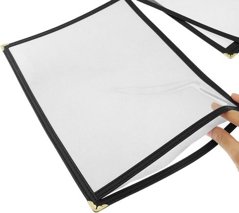 Longdex Single Menu Cover 3PCS 32x23cm Black Menu Covers for Restaurant Cafe 8.26x11.7inch Single Page in Saudi Arabia