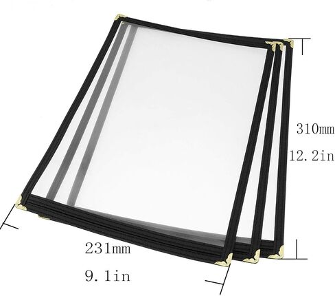 Longdex Single Menu Cover 3PCS 32x23cm Black Menu Covers for Restaurant Cafe 8.26x11.7inch Single Page in Saudi Arabia