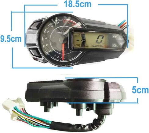 SAMDO عداد السرعة الرقمي 199 كم/ساعة 6 ترس LCD العالمي عداد سرعة لدرجة نارية مع عداد المسافات 13000 دورة في الدقيقة مقياس سرعة الدوران in Kuwait