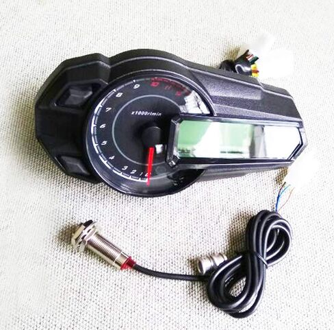 SAMDO عداد السرعة الرقمي 199 كم/ساعة 6 ترس LCD العالمي عداد سرعة لدرجة نارية مع عداد المسافات 13000 دورة في الدقيقة مقياس سرعة الدوران in Kuwait