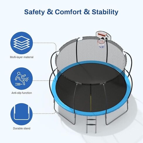 Trampoline 12 FT with Basketball Hoop ASTM Approved in Kuwait