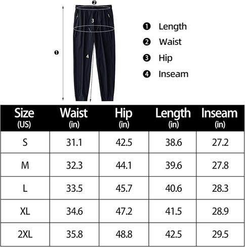 Ancient Star Mens Hiking Joggers Sweatpants Light Breathable Quick Dry Running Sports Pants with Zipper Pockets in Kuwait