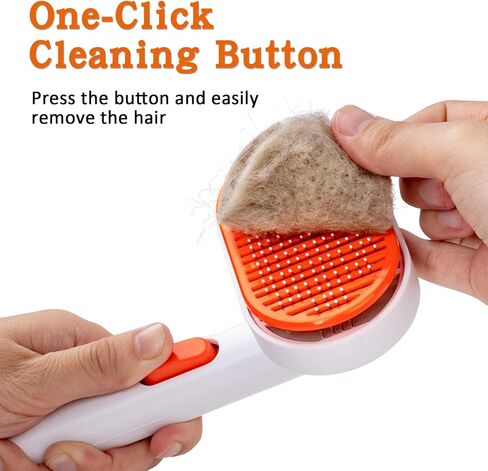 فرشاة للقطط من AIMYDOG مع زر تحرير، فرش للقطط لتساقط القطط في الأماكن المغلقة، فرشاة للقطط ذات الشعر الطويل أو القصير، فرشاة للعناية بالقطط، مشط للقطط لتدليك الأرنب الصغير يزيل الفراء السائب in Kuwait