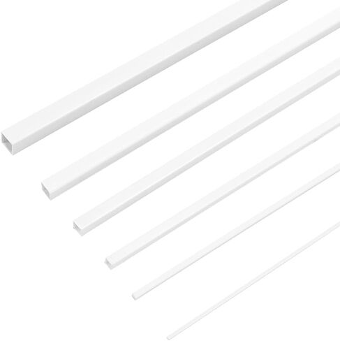 OLYCRAFT 60Pcs ABS Plastic Model Tubes Square Hollow Tube Solid Rods 9.8 inch Plastic Round Bar Rods 1mm 2mm 3mm 4mm 5mm 6mm Connector Plastic Rod for DIY Crafts Sand Table Architectural Model Making in Saudi Arabia