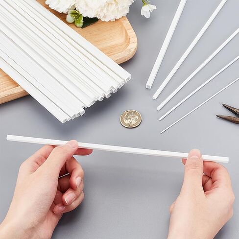 OLYCRAFT 60Pcs ABS Plastic Model Tubes Square Hollow Tube Solid Rods 9.8 inch Plastic Round Bar Rods 1mm 2mm 3mm 4mm 5mm 6mm Connector Plastic Rod for DIY Crafts Sand Table Architectural Model Making in Saudi Arabia