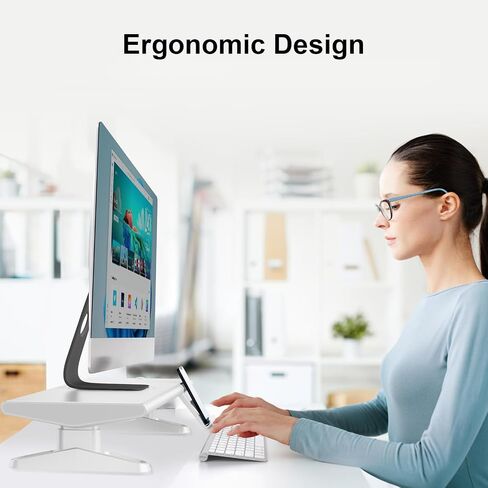 Computer Monitor Stand For Desk, Adjustable Height Monitor Stand Riser, Multi-Purpose Desktop Organizers Riser for Laptop, Computer, Printer, TV-Black in Saudi Arabia