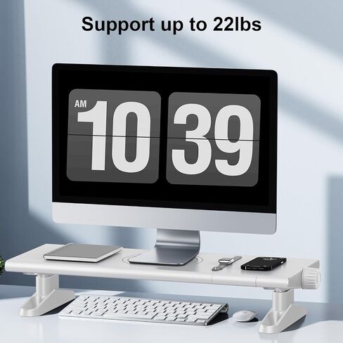 Computer Monitor Stand For Desk, Adjustable Height Monitor Stand Riser, Multi-Purpose Desktop Organizers Riser for Laptop, Computer, Printer, TV-Black in Saudi Arabia
