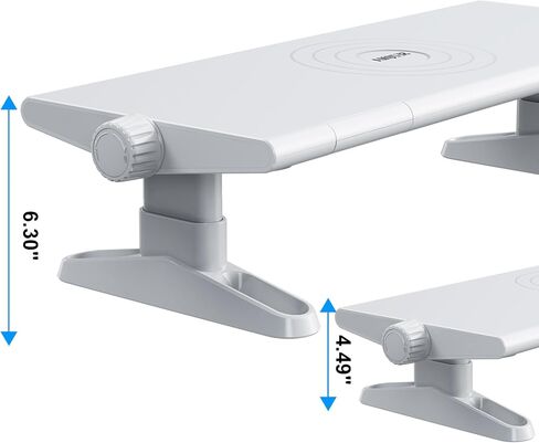 Computer Monitor Stand For Desk, Adjustable Height Monitor Stand Riser, Multi-Purpose Desktop Organizers Riser for Laptop, Computer, Printer, TV-Black in Saudi Arabia
