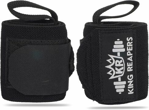 Wrist Wraps, Gym Wrist Wraps, Wrist Wraps for Weightlifting Men & Women, Weight Lifting Wrist Wraps, Lifting Wrist Wraps, Powerlifting, Workout 18" (Full Black) in Saudi Arabia