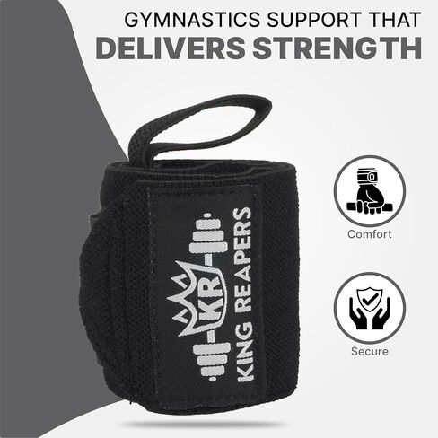 Wrist Wraps, Gym Wrist Wraps, Wrist Wraps for Weightlifting Men & Women, Weight Lifting Wrist Wraps, Lifting Wrist Wraps, Powerlifting, Workout 18" (Full Black) in Saudi Arabia